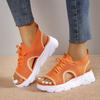 New Women's Summer Casual Sports Beach Sandals Thick Soft Flat Bottom Flying Weave Hollow Out Design Breathable Comfortable