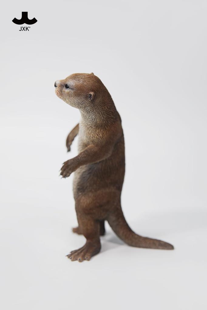 JXK Otter Otter Figur Statue Miniatur Fuchs Resin Modell Schreibtischzubehör Dekoration Geburtstagsgeschenk Bemaltes Fertigprodukt