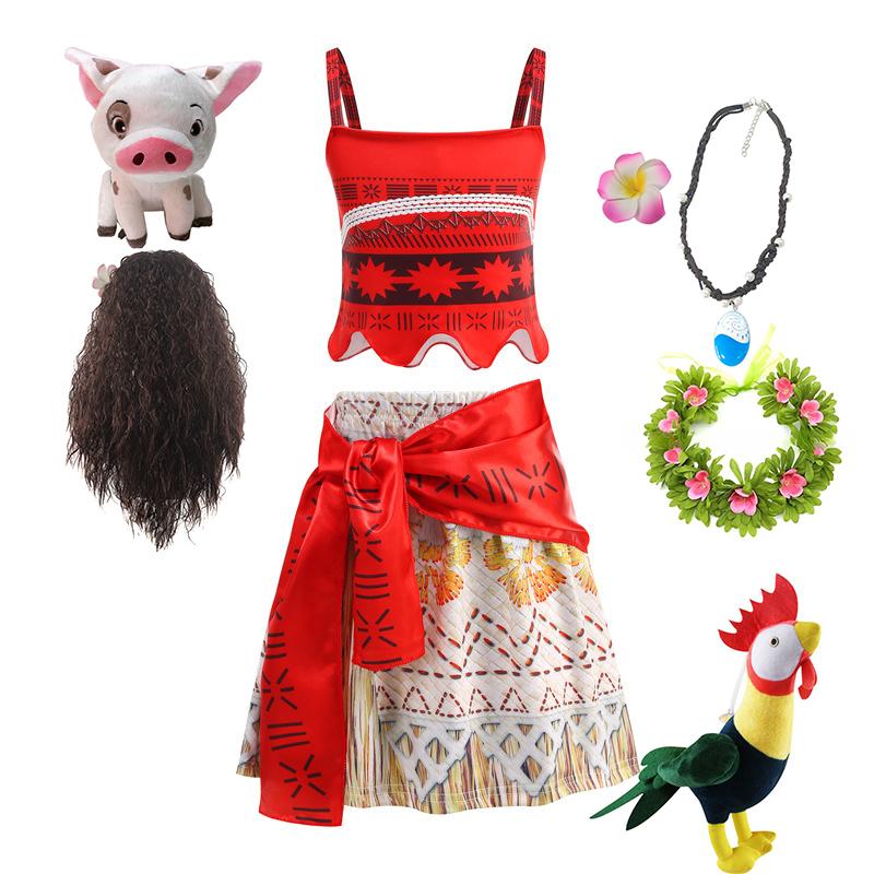 Nyeste Film Prinsesse Moana 2 Kjole Piger Cosplay Vaiana Karneval Fest Hav Eventyr Kostume Børn Festtøj Outfit