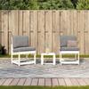 VidaXL Garden Lounge Set 3 Pcs, Patio Sofas, Furniture Set, Outdoor Backyard Terrace Furniture, White Wood 832621
