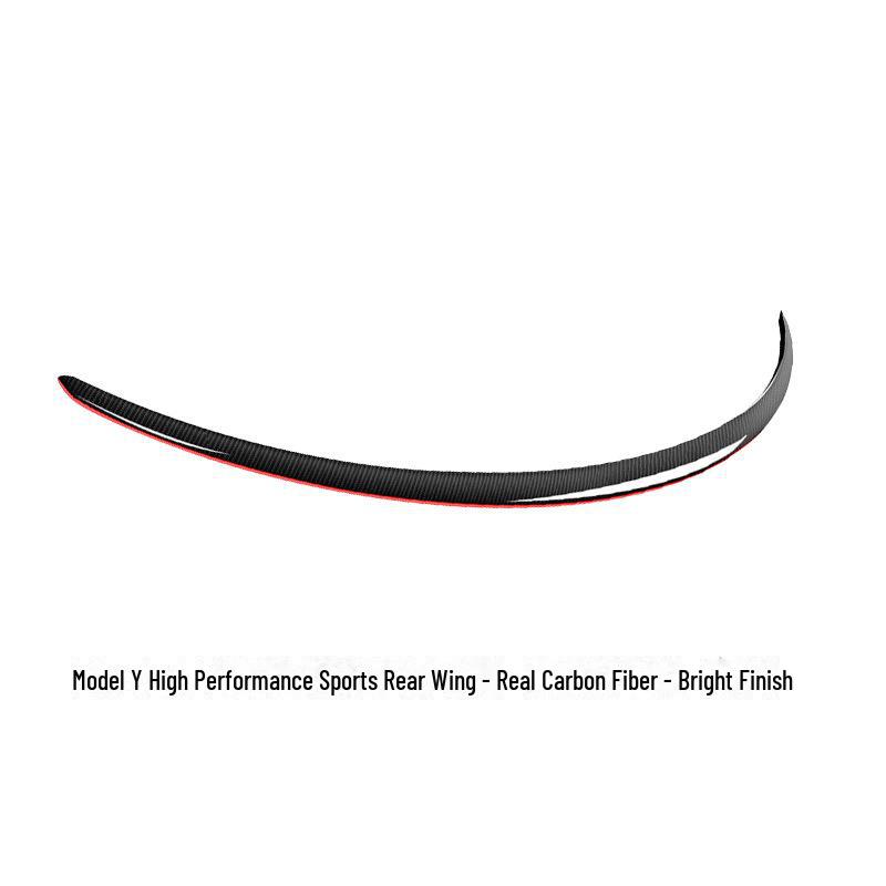 Red Carbon Fiber Spoiler with Original Red Line for Tesla Model Y