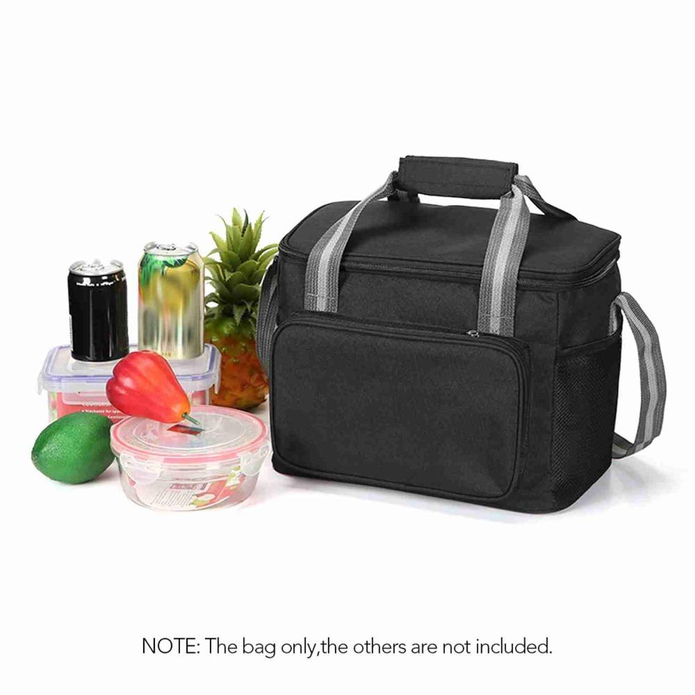 Leakproof Portable Travel Cooler Oxford Fabric Soft Cooler Tote Insulated Cooler Bag  Picnic чёрный