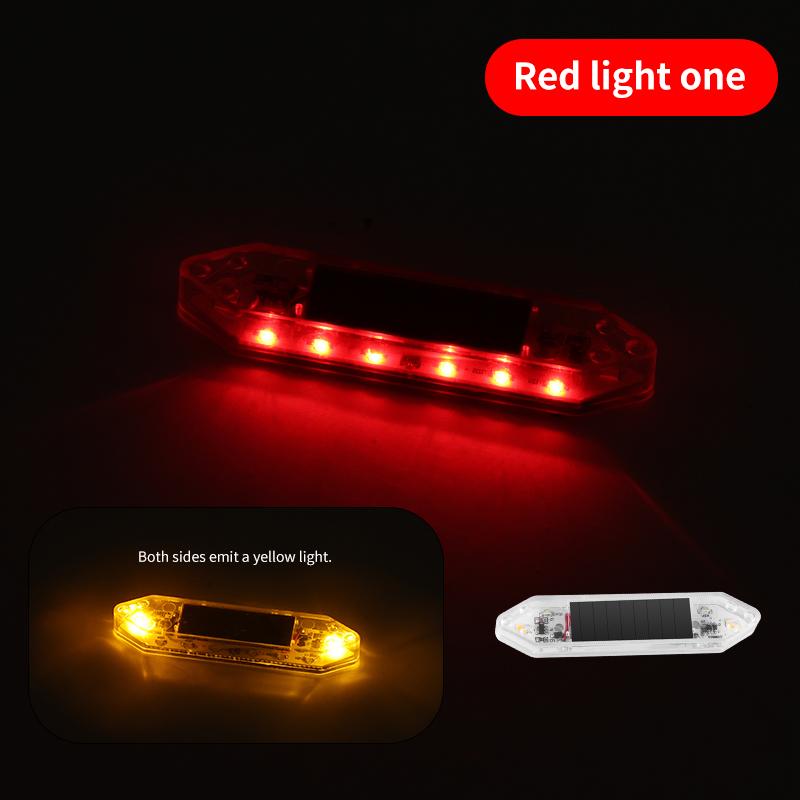 Solar car door-opening warning light, wire-free, anti-door-opening collision, anti-tailgating flashing LED collision warning 1 red light