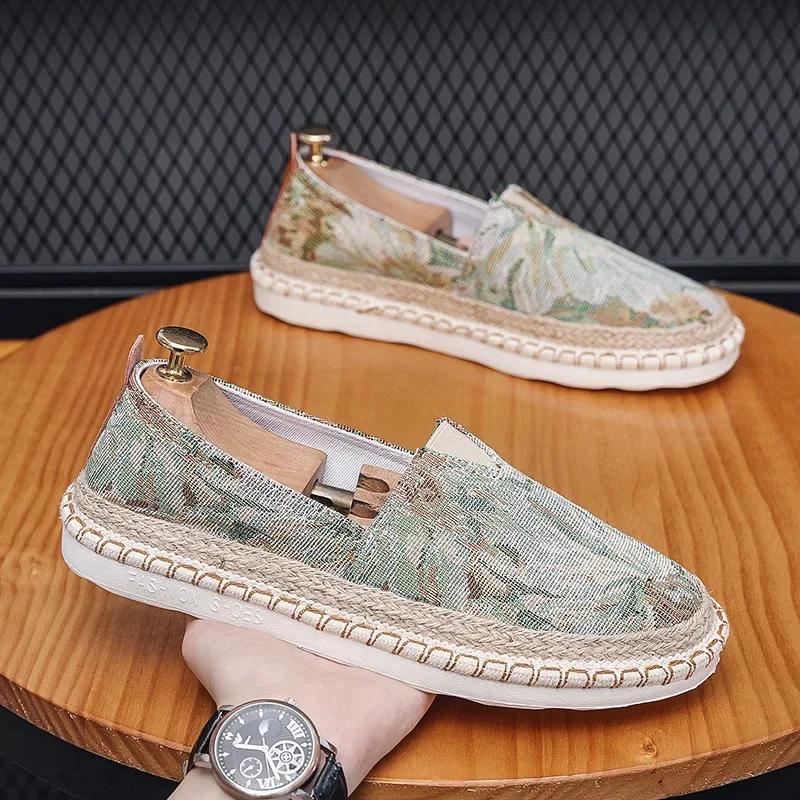 New Classic Round Toe Men's Shoes Casual Breathable Canvas Loafers Men Flat Fishmen Shoes Espadrilles Zapatos De Hombre 2025