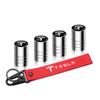 TKVLN1 Car Tire Wheel Valve Caps Cover Car Key Chain Ring Keychain For Tesla Model 3 Model S X Model Y Coil Roadster SpaceX Cybertruck