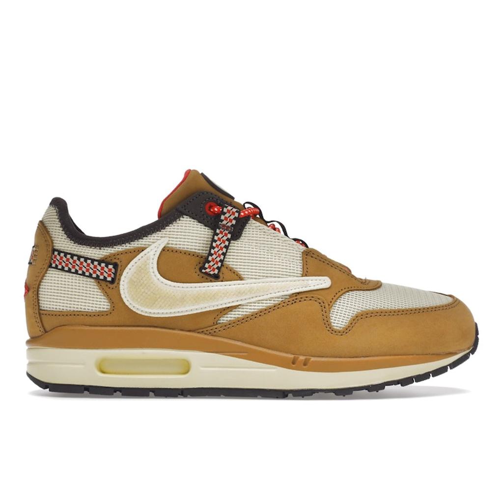 Nike Travis Scott X Air Max 1 Wheat Unisex Sneakers Tan Lemon-Drop Baroque-Brown DO9392-701