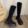 Maillard Retro Small Thick-soled High Boots French Women's Boots Thin Boots Autumn and Winter New Fashion Boots Suede