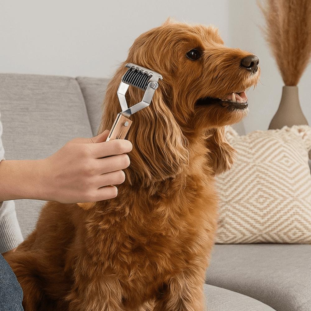 Wooden Handle Dog Hair Removal Comb Stainless Steel Cat Hair Cleaning Combs  for Cats and Dogs