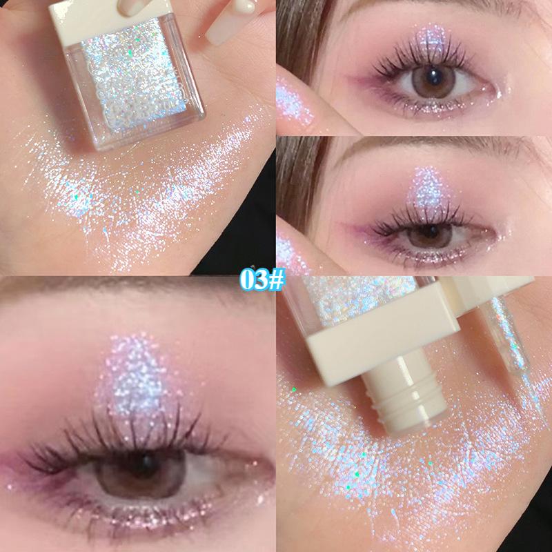 

Кристалічні рідкі тіні для повік Глітер Рожевий Блакитний Блискітки Яскраві підводки-олівці Перламутрові Блискучі Водостійкі Макіяж для очей Стійкі