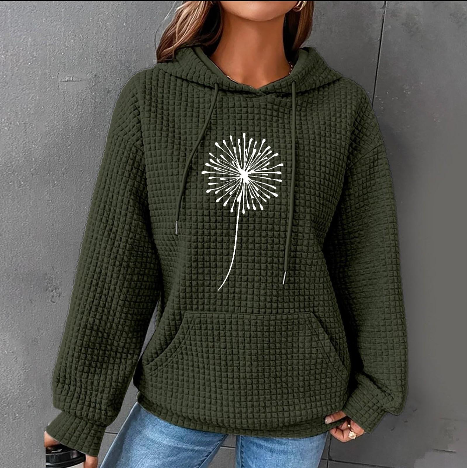 

Жіночі толстовки з довгим рукавом, повсякденний принт, худі на шнурках, світшоти для жінок, пуловери з кишенями L