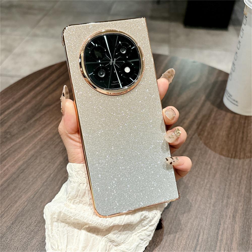 

For Oppo Find N5 5G Case Sparkling Glitter Hard PC Phone Cover Gradient Pink