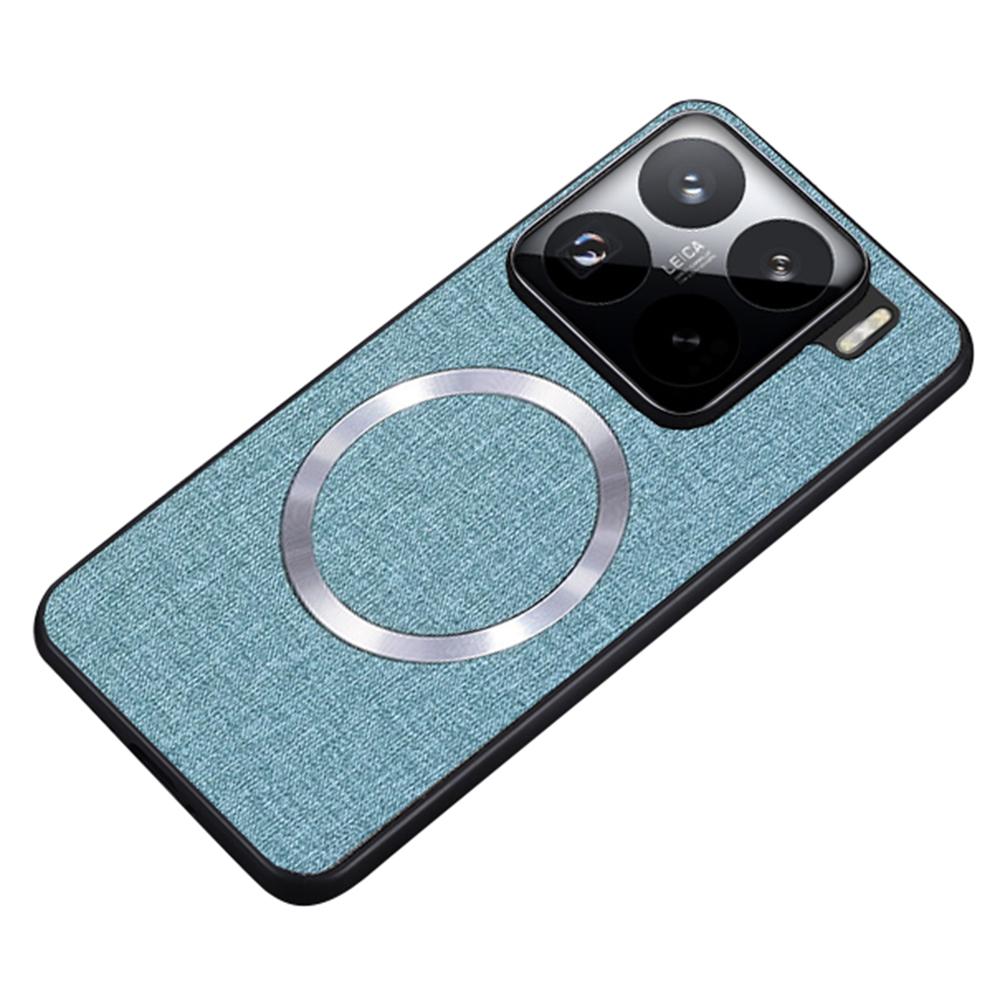 For Xiaomi 15 Pro Case Drop-Proof TPU+Cloth Back Phone Cover Compatible with MagSafe