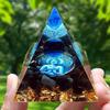 Natural Pyramid Crystals Handmade Stone Orgonite Pyramid Amethyst Crystal Sphere Natural Stone Energy Generator Meditation Tool
