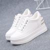 Fashion 8CM Genuine Leather Women Sneakers Autumn  Vulcanized Shoes Fashion Ladies Sports Casual Little White Shoe Cowhide