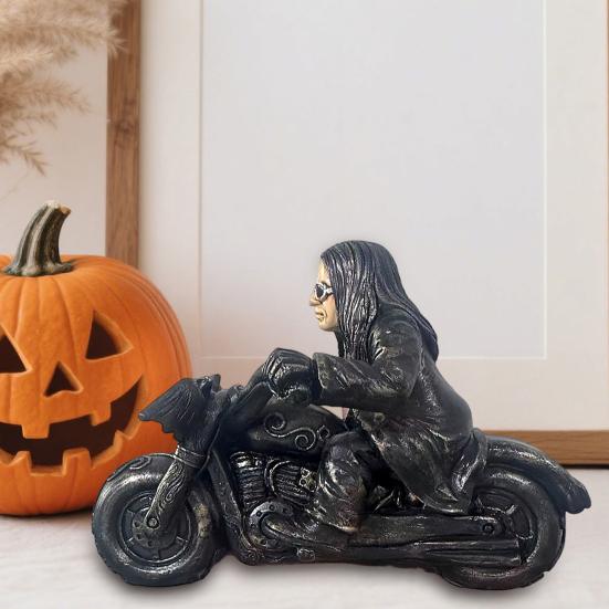 Netopýr Motocykl Ozdoba Černý Plášť Muž Jedoucí na Netopýrovi Motocykl Figurka Sběratelská Rockový Zpěvák Stolní Soška Dárek pro Fandy