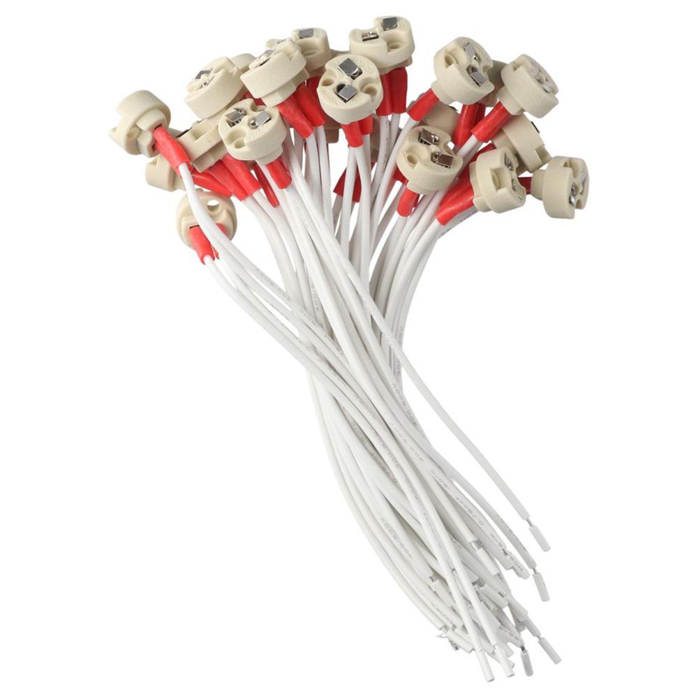 

24 шт. Медь MR16 MR11 G4 G5.3 Керамический цоколь лампы Силикон Серебро Би-пиновый Керамический патрон Красный Керамический патрон Электрик бежевый