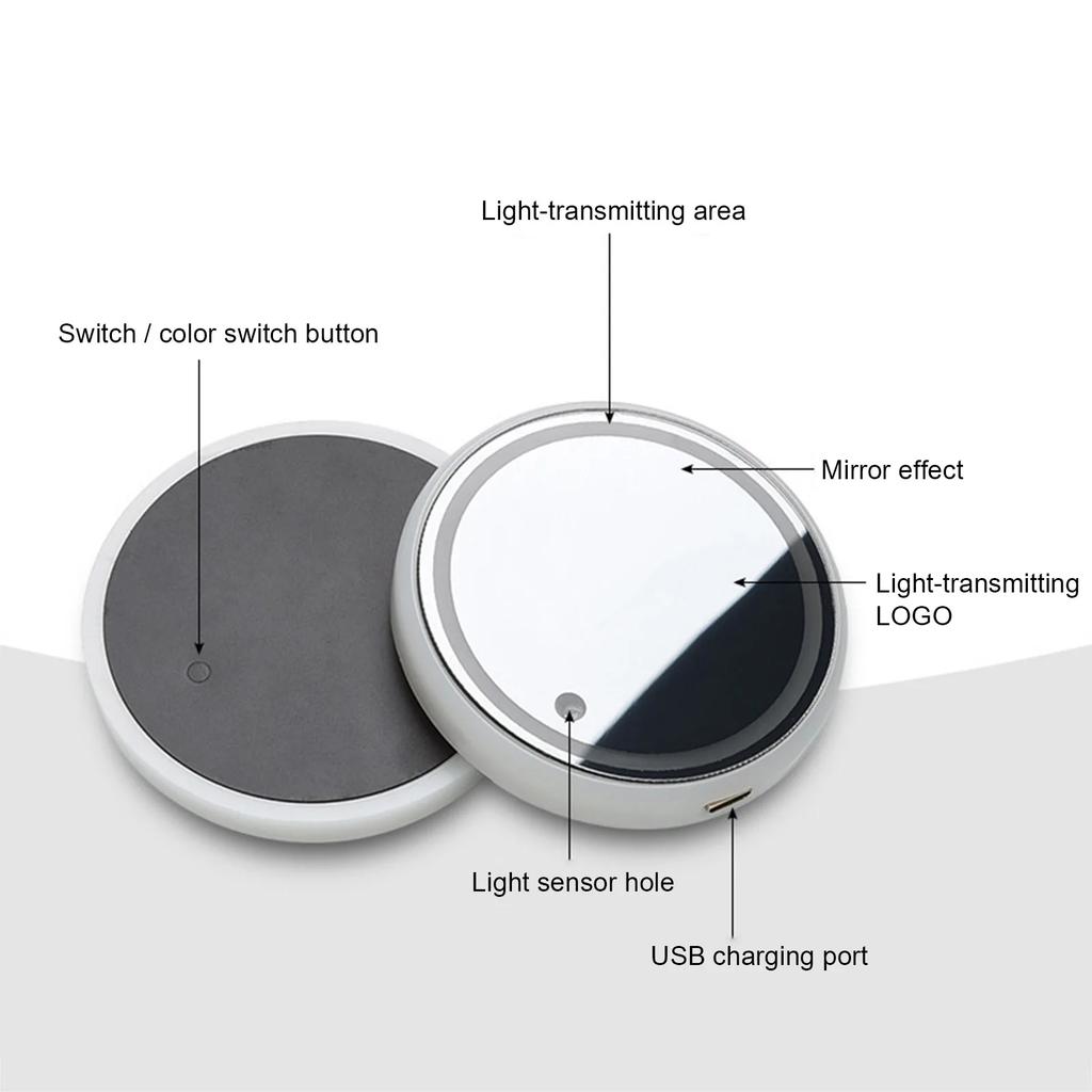 7 Color Changing LED Car Cup Holder Lights Rear Windshield Decorative Ambient Lighting & Glowing Coaster Pads