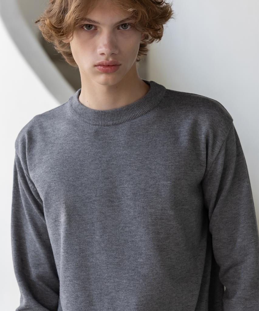 Dekkoloso Mode Herashi Round Knit [Charcoal]
