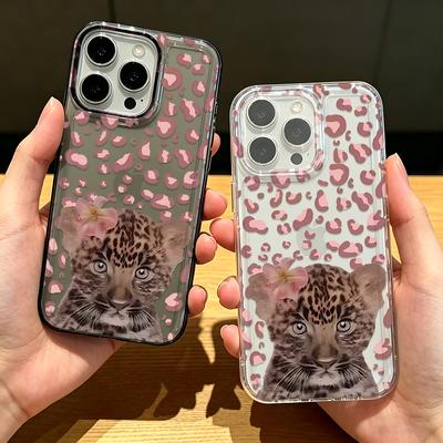 For Iphone 16 Pro Max Case Pink Leopard Leopard Silicone Cover For Iphone Air 17 Plus 11 Air 12 14 15 13 Soft Cover Funda