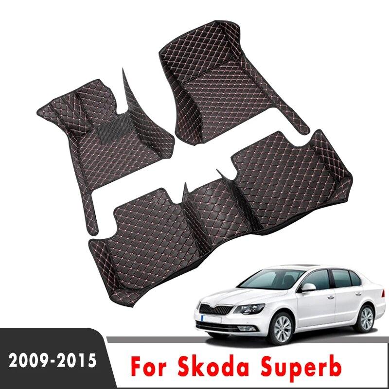 

Автомобильные коврики с левым рулем для Skoda Superb 2015, 2014, 2013, 2012, 2011, 2010, 2009, автомобильные ковры, аксессуары, индивидуальные детали, коврик для ног, водонепроницаемый