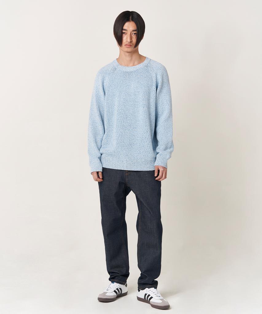 PLAC Basic Raglan Knit Pullover Light Blue