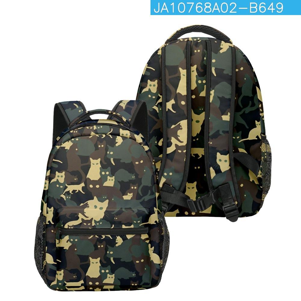 Trendy Kpop Youthful School Bags Unisex Cats Travel Bags 3D Print Oxford Waterproof Notebook Shoulder Backpacks