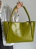 Green Vintage Women's Bag Large Capacity Soft Pu Shoulder Underarm Bags Simple All-match Ladies Handbag Elegant Fashi Totes