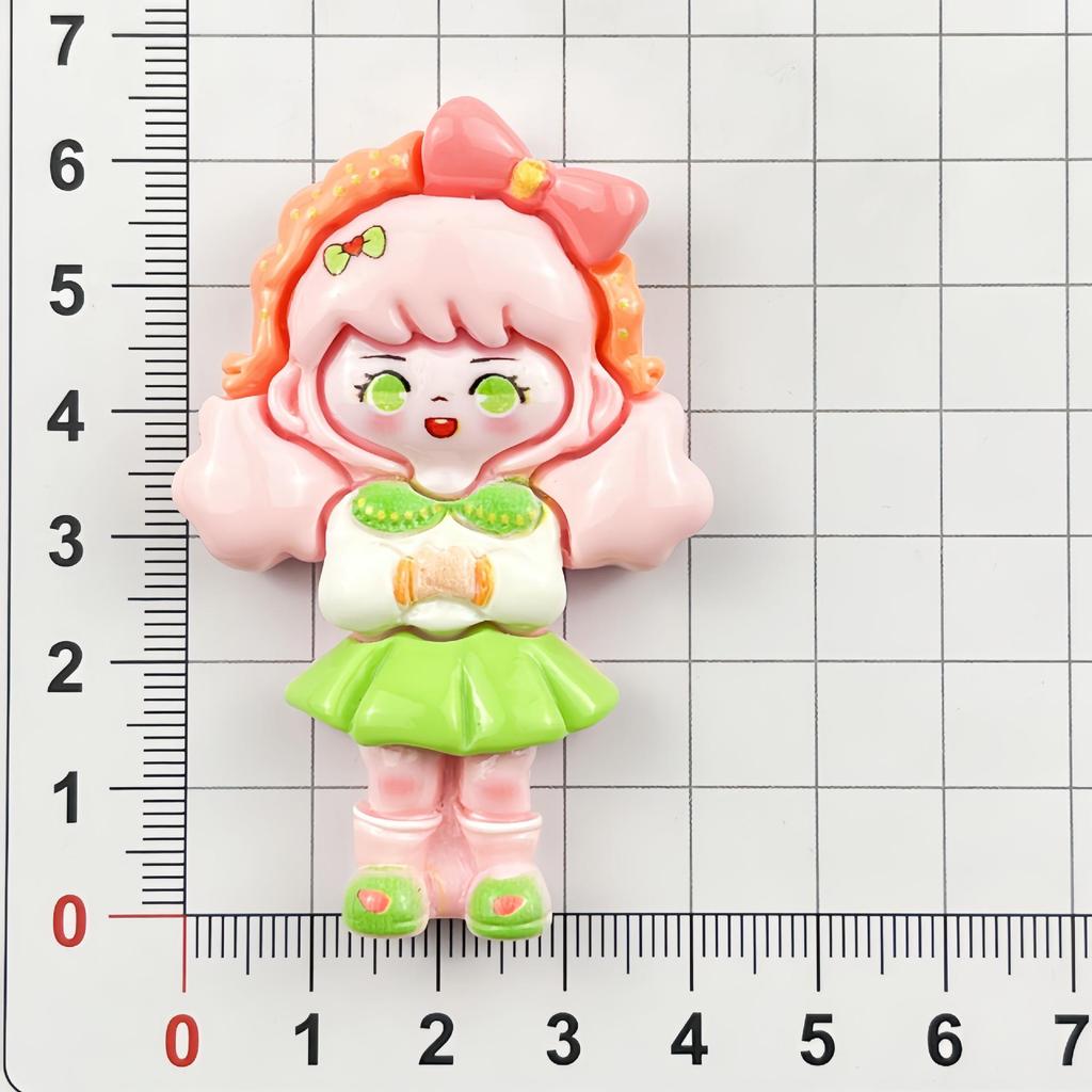 Cartoon DIY Resin Accessories: Skirt Girl Handmade Cream Glue for Hair Clips, Phone Cases, Keychains, and Crocs Buckles.