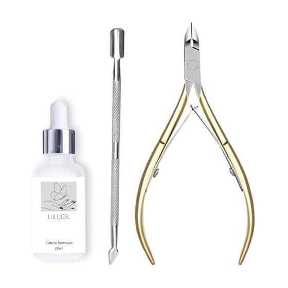 LULUGEL cuticle treatment, cuticle remover, cuticle care, cuticle remover, nail care set, cuticle treatment set, cuticle nipper, cuticle pusher,
