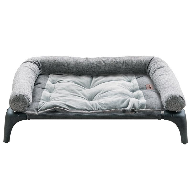 Small Dog Foldable Off-Ground Mesh Bed - Four Seasons Universal Teddy Camp Bed with Replacement Cloth