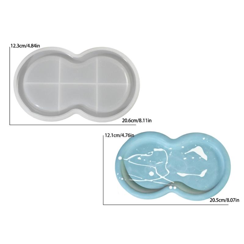 DIYs Tava Coaster Mold Mold din rasina epoxidica Farfurie ovala Farfurie Cupa Mat silicon Mold Artizanat Suport bijuterii Organizatori Mucegai
