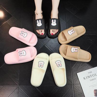 2026 Women's Fashionable Cartoon One-Strap Thick-Soled Non-Slip Beach Slippers for Outdoor Wear