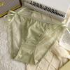 Ladies Summer Sweet Sexy Lace Mesh Binding Bow Antibacterial Crotch No Mark High Cross Triangle Briefs