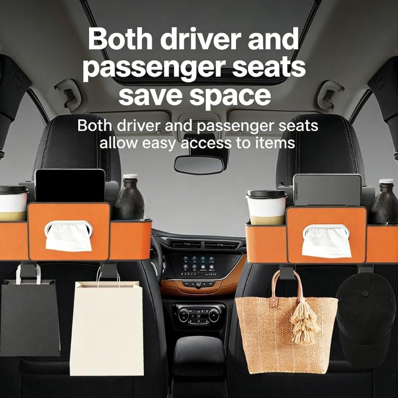 Vehicle Interior Organizer Hanging Storage Box Cup Holder Phone Slot Key Pocket for Multipurpose Storage