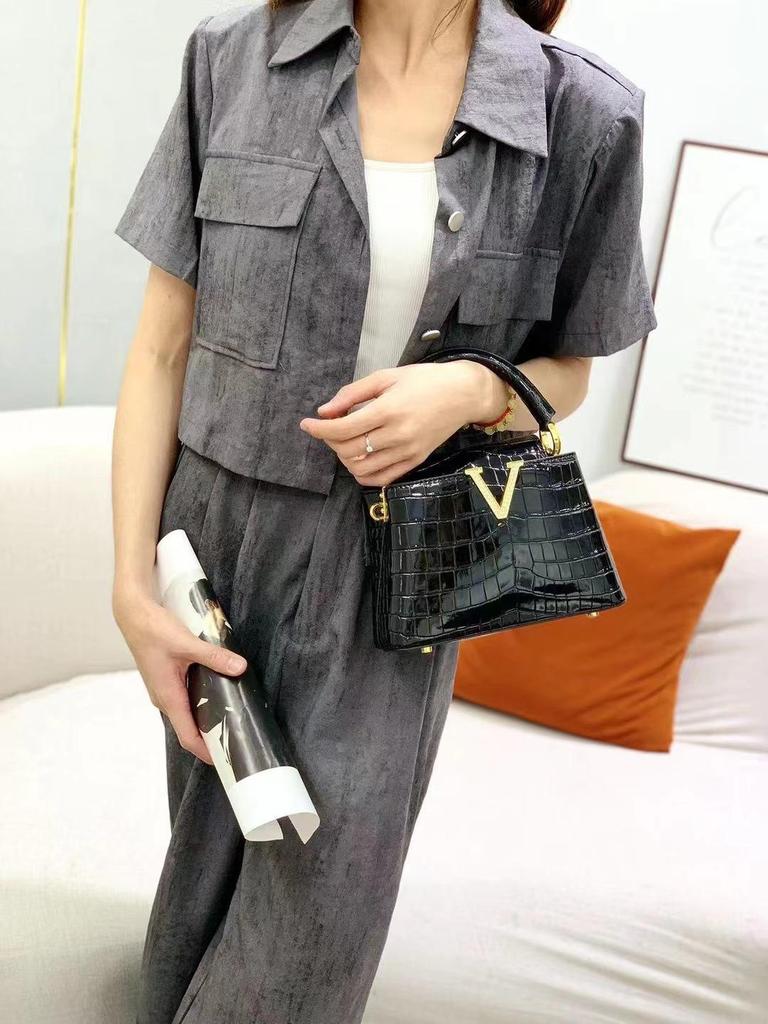 2025 Spring Fashion Women's Ostrich Pattern Crossbody and Shoulder Handbag