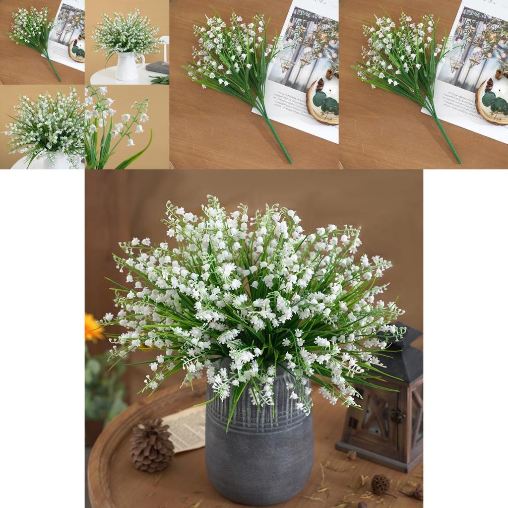 Convallaria Majalis Of The Valley Artificial Flowers Bouquet For Home Office Greenery