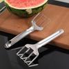 Watermelon Slicer Three-Cut Watermelon Cutting Tool Stainless Steel Fruit Cutter Gadget For Daily Home Outdoor Picnic Camping