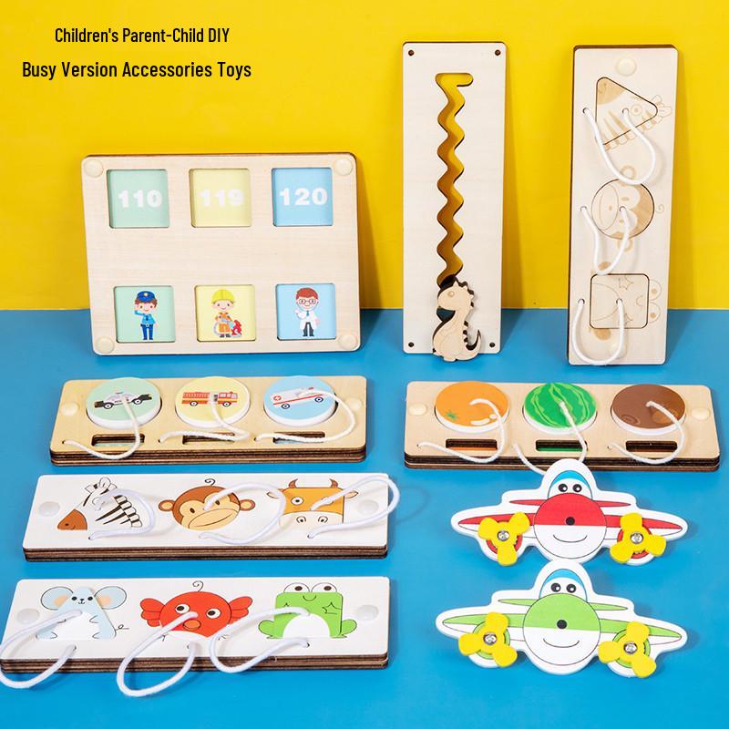 Holz Aktivitätstafel Zubehör: Pädagogisches DIY-Spielzeug für Kinder zur Förderung der Hand-Auge-Koordination und der Eltern-Kind-Interaktion