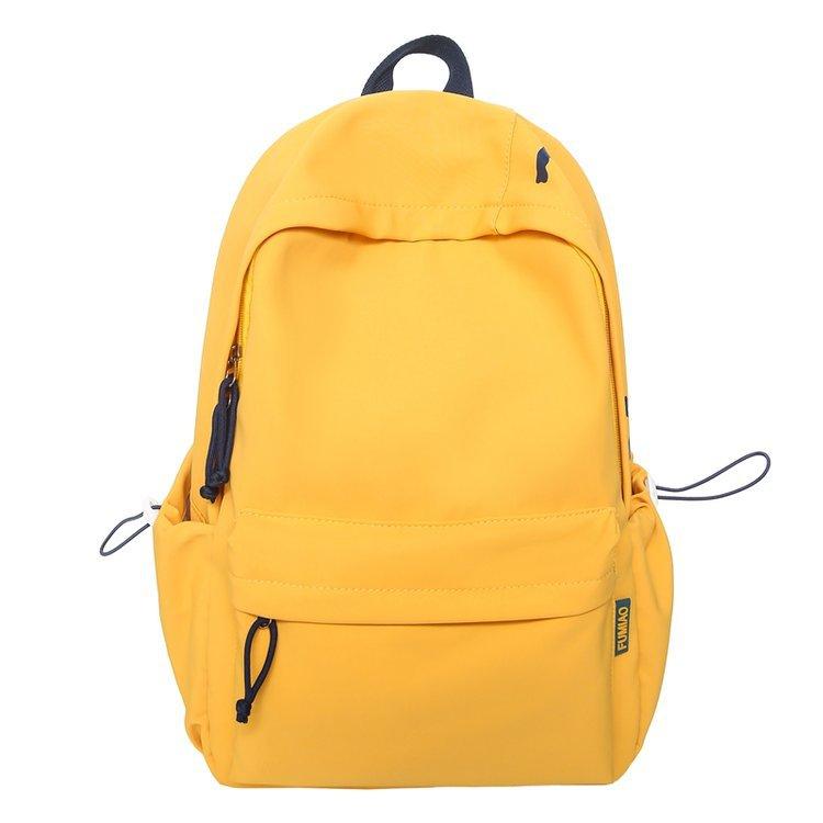 Schoolbag Korean version ins Large capacity solid color campus simple and lightweight versatile letter schoolbag 3rd to 6th grade students shoulder