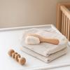 Soft Wool Bath Brush for Baby, Gentle Newborn Skin Cleanser with Natural Cherry Beech Wood Handle, Non-Irritating Infant Bath Scrubber
