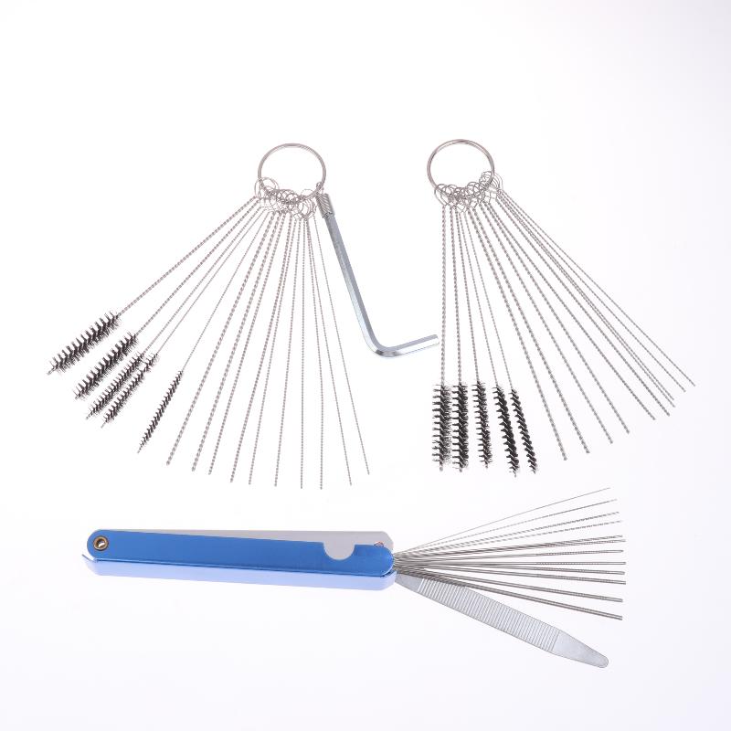 1 Satz Reinigerwerkzeug Vergaser Kohlenstoff Schmutz Düse Entfernen Reinigungsnadeln Bürsten Für Automobil Motorrad Atv Schweißer Vergaser Kettensäge