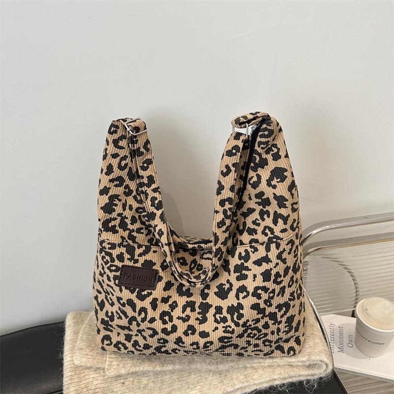 Popular Fashion Leopard Print Portable Tote Bag Women's Winter New Large-capacity Shoulder Bag Commuter Messenger Bag