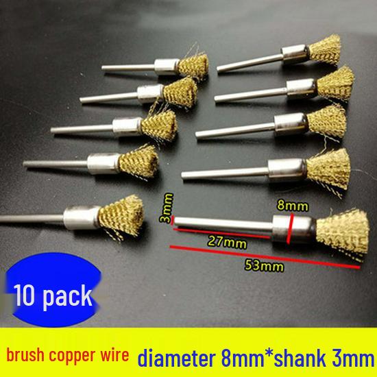 Electric Polishing & Rust Removal Brush: Steel & Copper Wire Grinder Head