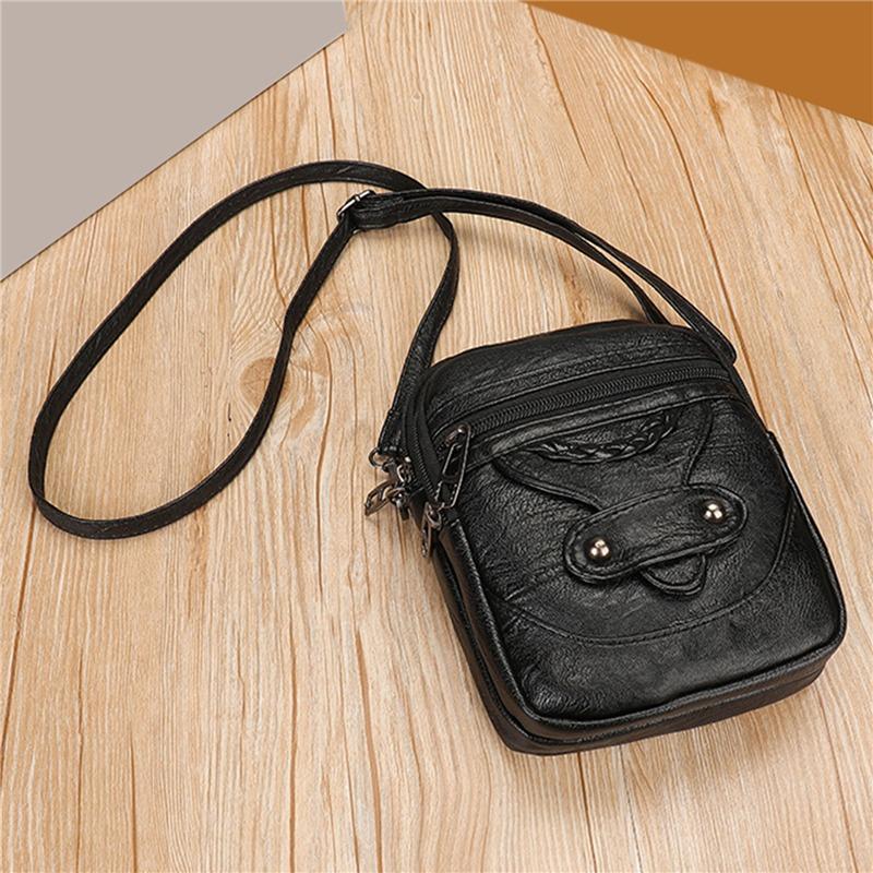 Fashion Vintage Messenger Bag for Women Small PU Leather Shoulder Crossbody Purse Handbag