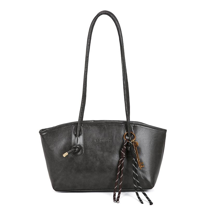 Women PU Leather Shoulder Bag Vintage Large Capacity Handbag Multi Functional Commuting Tote Bag High Looks Women's Bag