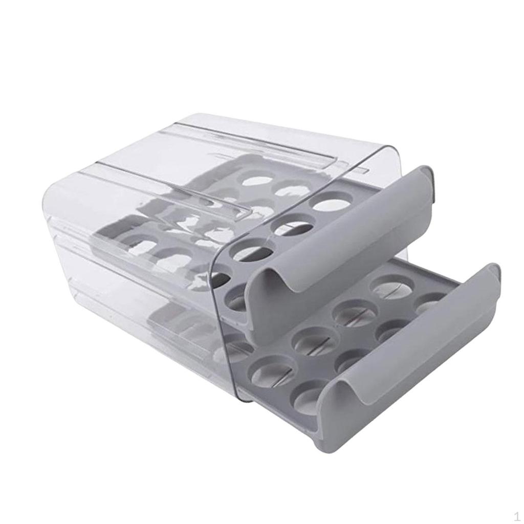 Clear Egg Storage Organizer for Refrigerator - Holds 32 Eggs