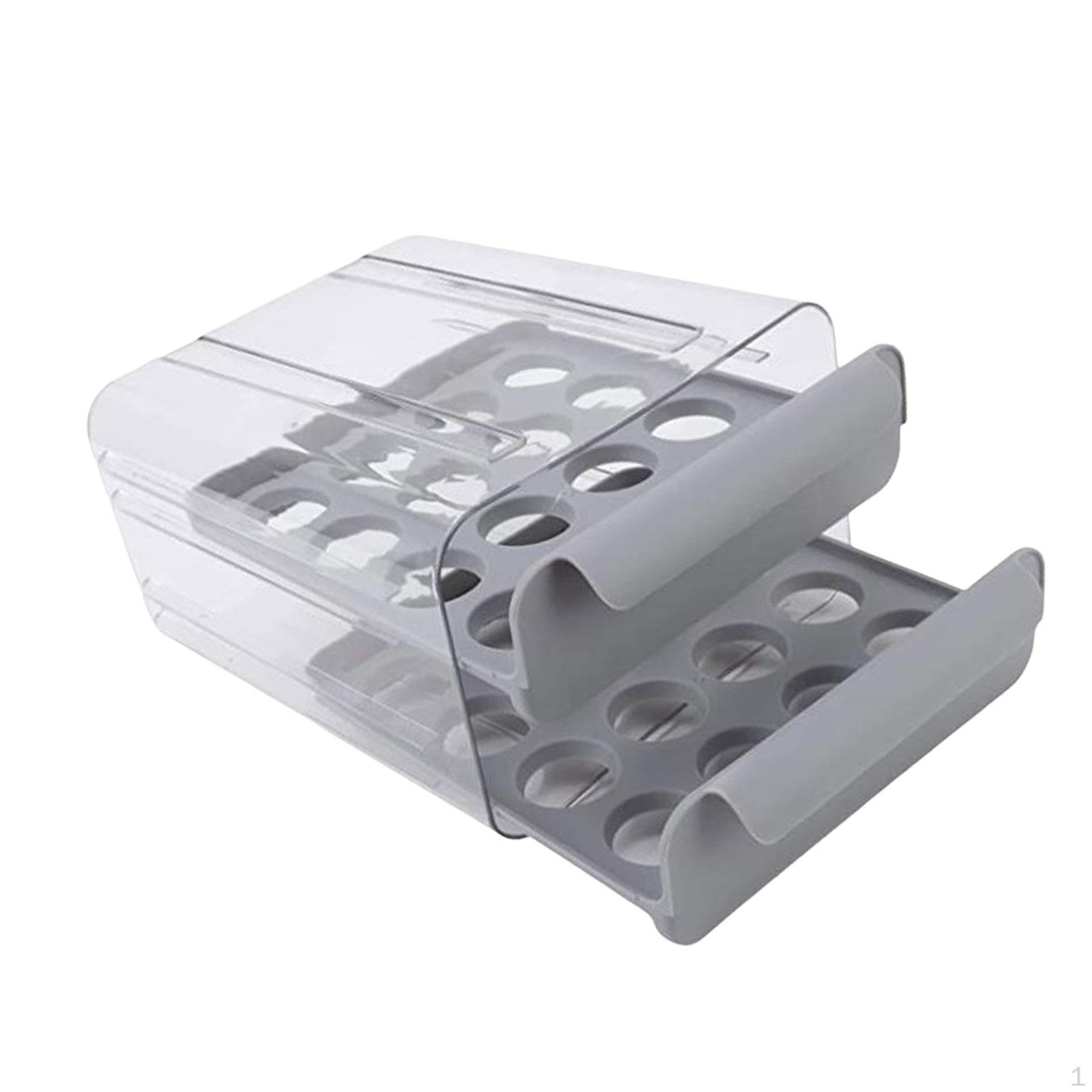 Clear Egg Storage Organizer for Refrigerator - Holds 32 Eggs серый 1270₽