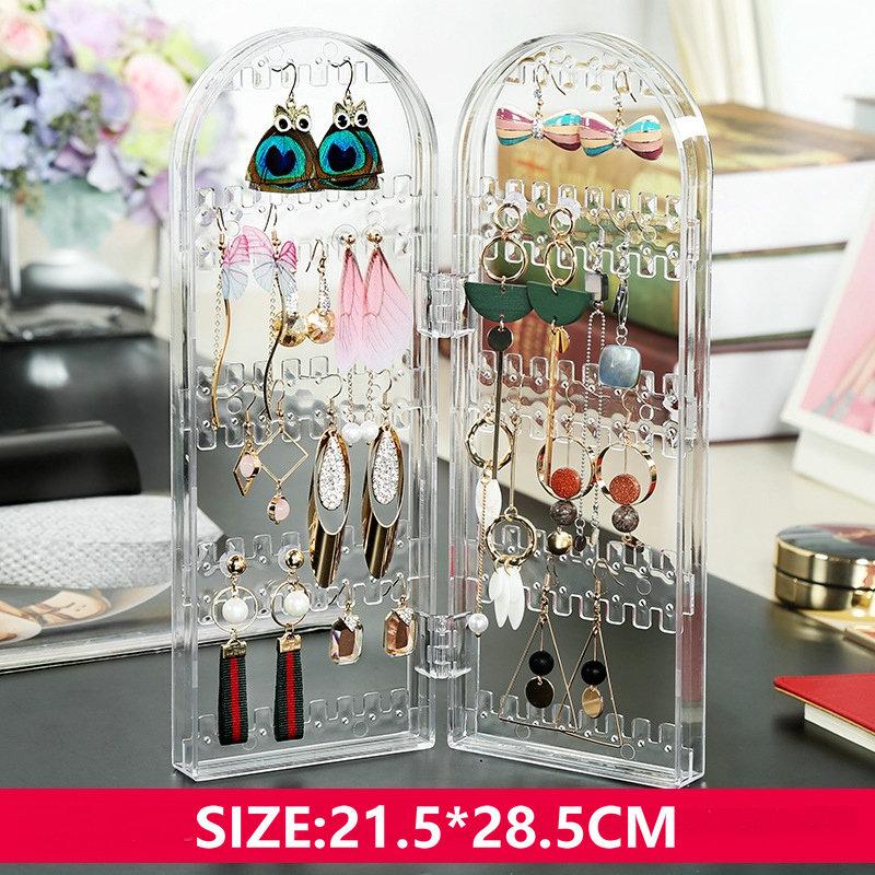 Earring Holder Organizer Jewelry Organiser Stand Foldable Screen Necklace Rack Multi-Purpose Dressing Tablet Jewelry Holder
