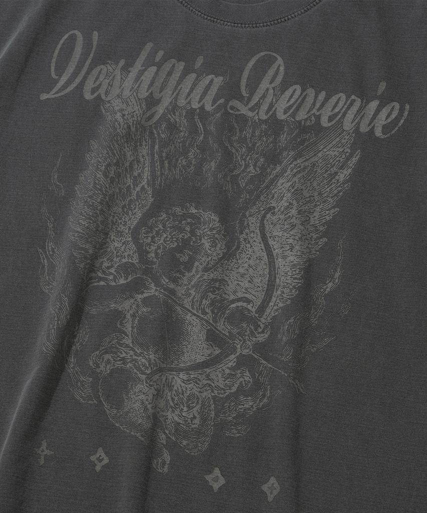 NOT4NERD Ignited Angel Pigment Loose Cropped T-Shirts - Charcoal