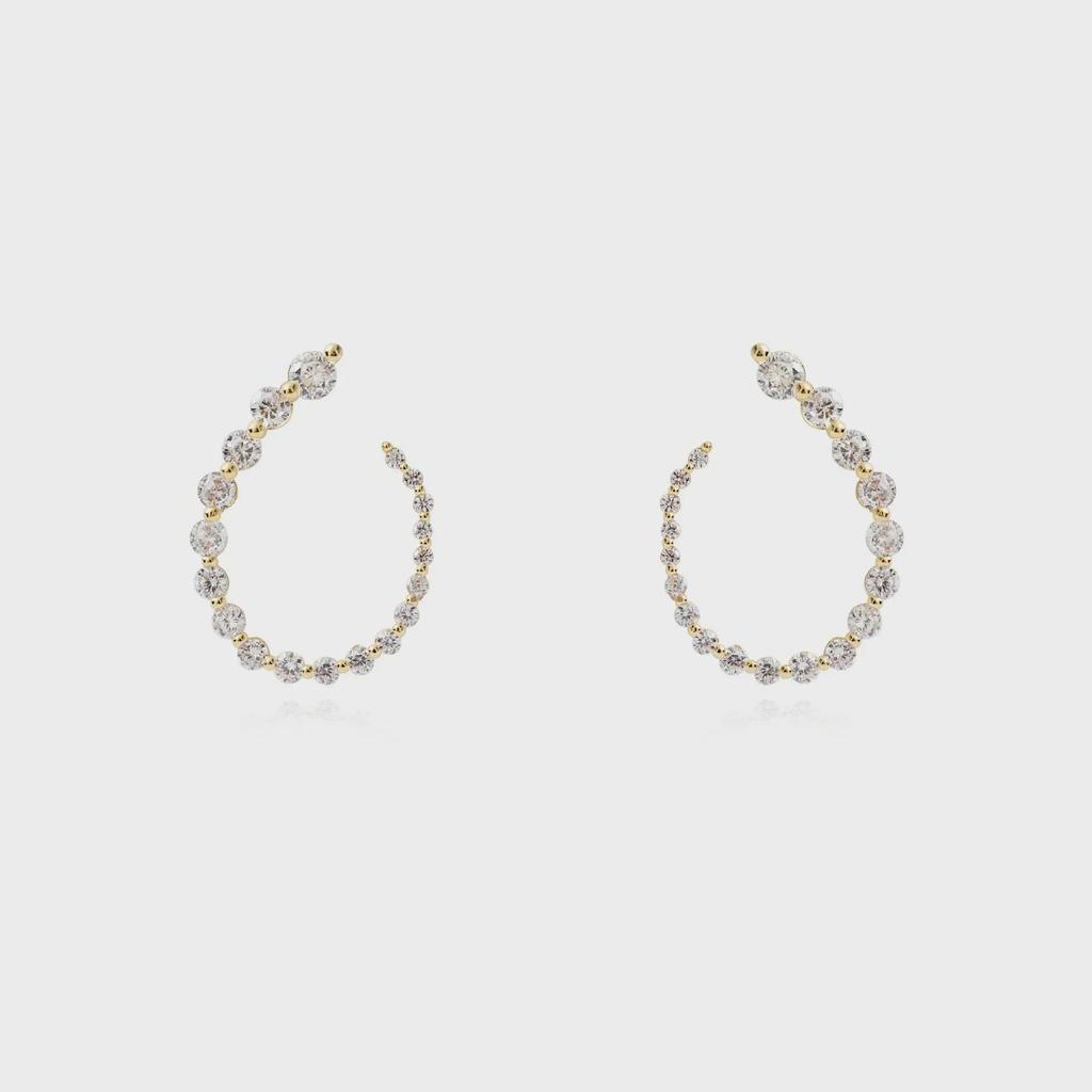 Elegant Gradient Zircon Geometric Oval Earrings